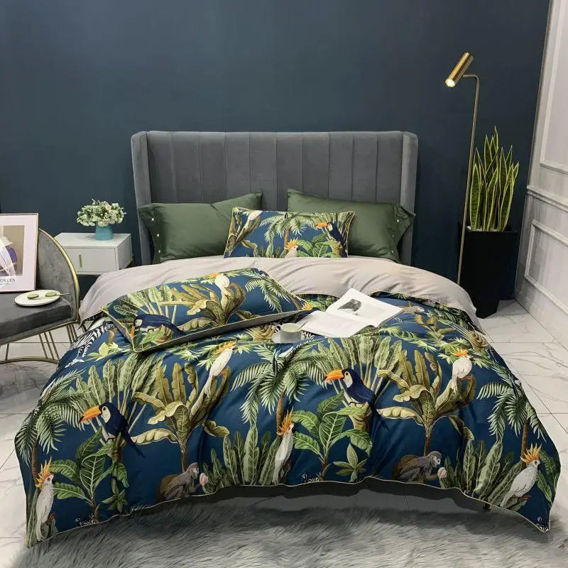 Egyptian Cotton Soft Duvet Cover & Fitted/Bed Sheet Bedding Set | US Twin, Queen & King Size | 4 or 6 Pieces