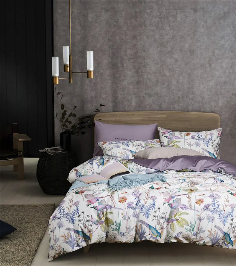 Egyptian Cotton Soft Duvet Cover & Fitted/Bed Sheet Bedding Set | US Twin, Queen & King Size | 4 or 6 Pieces