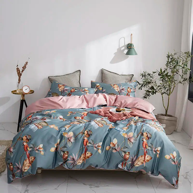 Egyptian Cotton Soft Duvet Cover & Fitted/Bed Sheet Bedding Set | US Twin, Queen & King Size | 4 or 6 Pieces