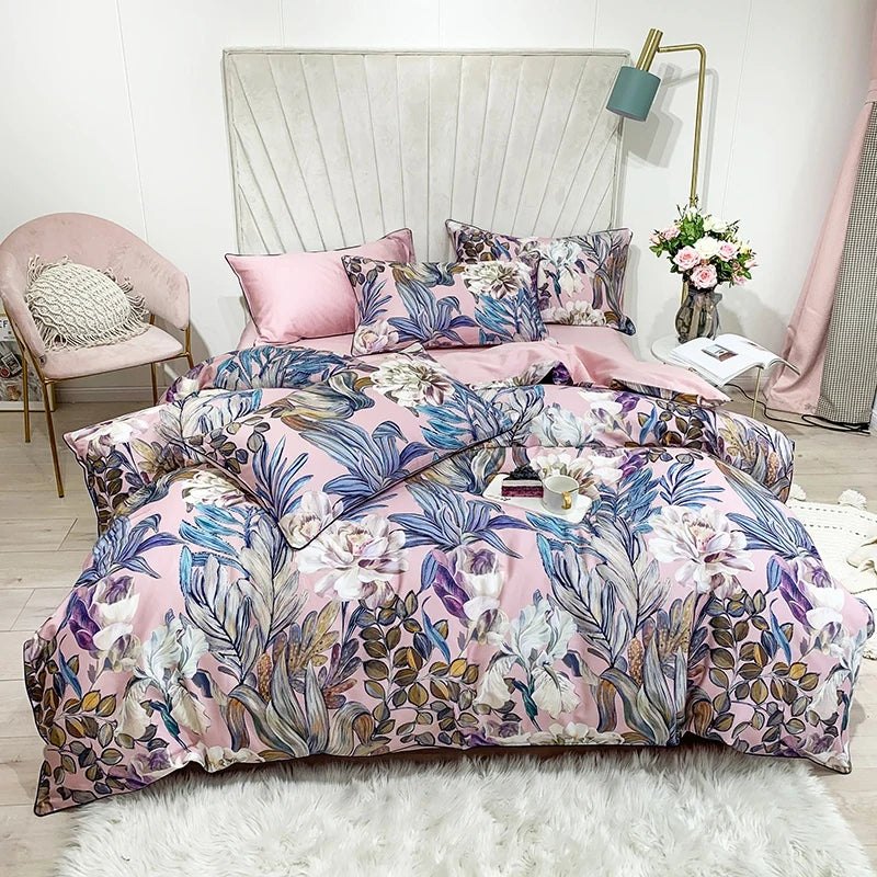 Egyptian Cotton Soft Duvet Cover & Fitted/Bed Sheet Bedding Set | US Twin, Queen & King Size | 4 or 6 Pieces