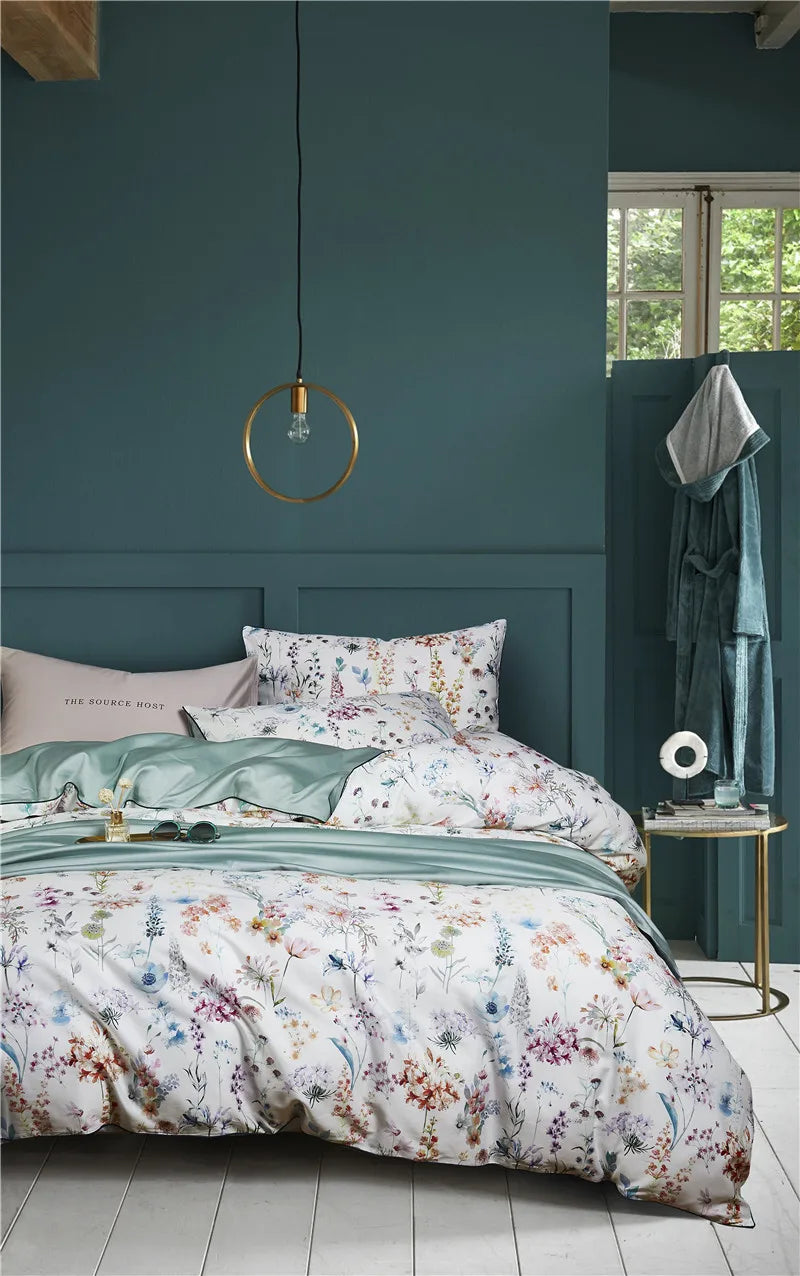 Egyptian Cotton Soft Duvet Cover & Fitted/Bed Sheet Bedding Set | US Twin, Queen & King Size | 4 or 6 Pieces