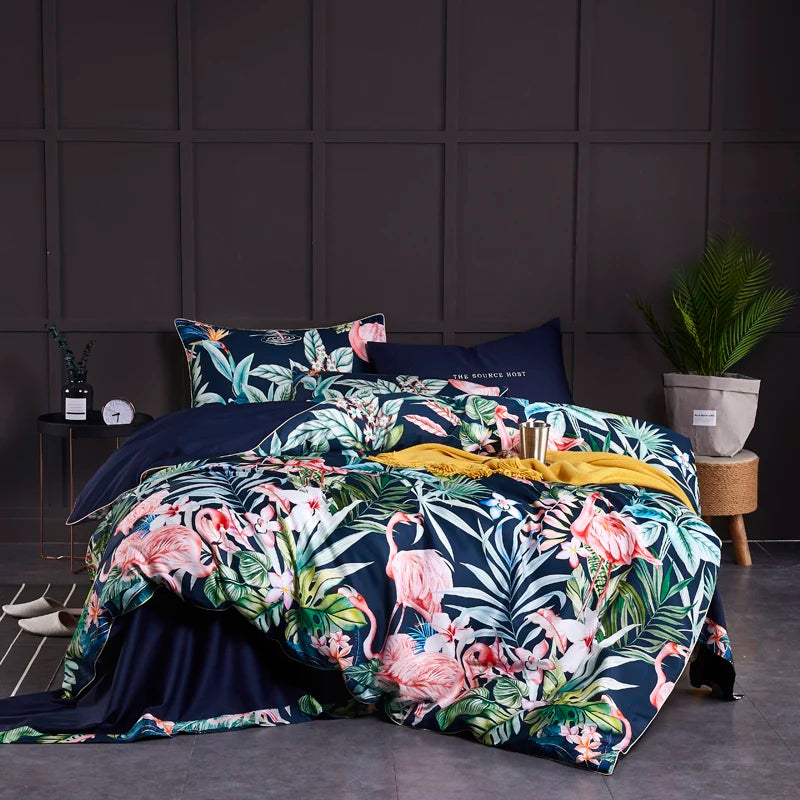 Egyptian Cotton Soft Duvet Cover & Fitted/Bed Sheet Bedding Set | US Twin, Queen & King Size | 4 or 6 Pieces