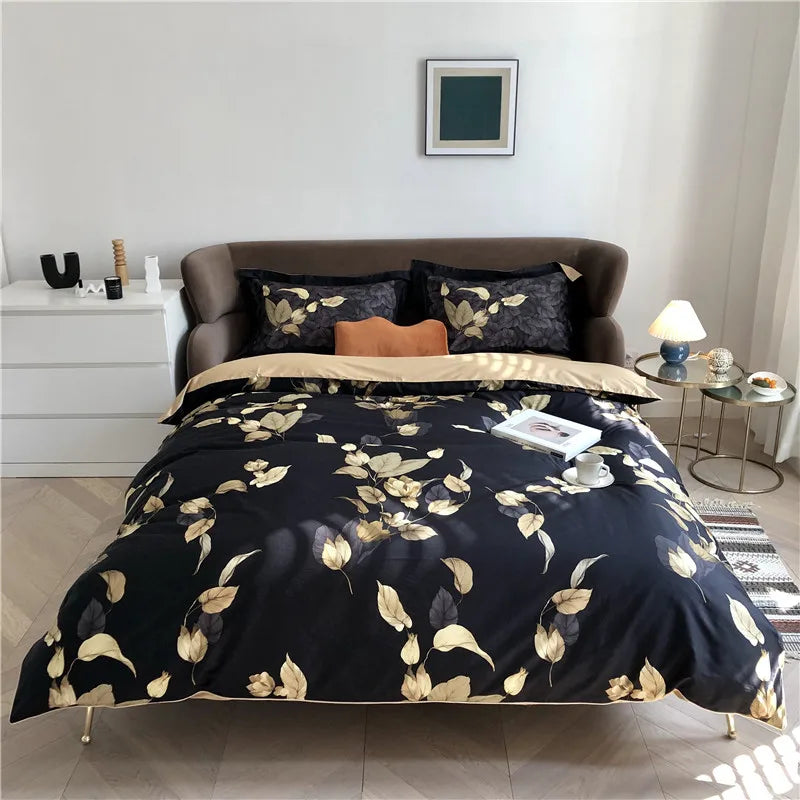 Egyptian Cotton Soft Duvet Cover & Fitted/Bed Sheet Bedding Set | US Twin, Queen & King Size | 4 or 6 Pieces