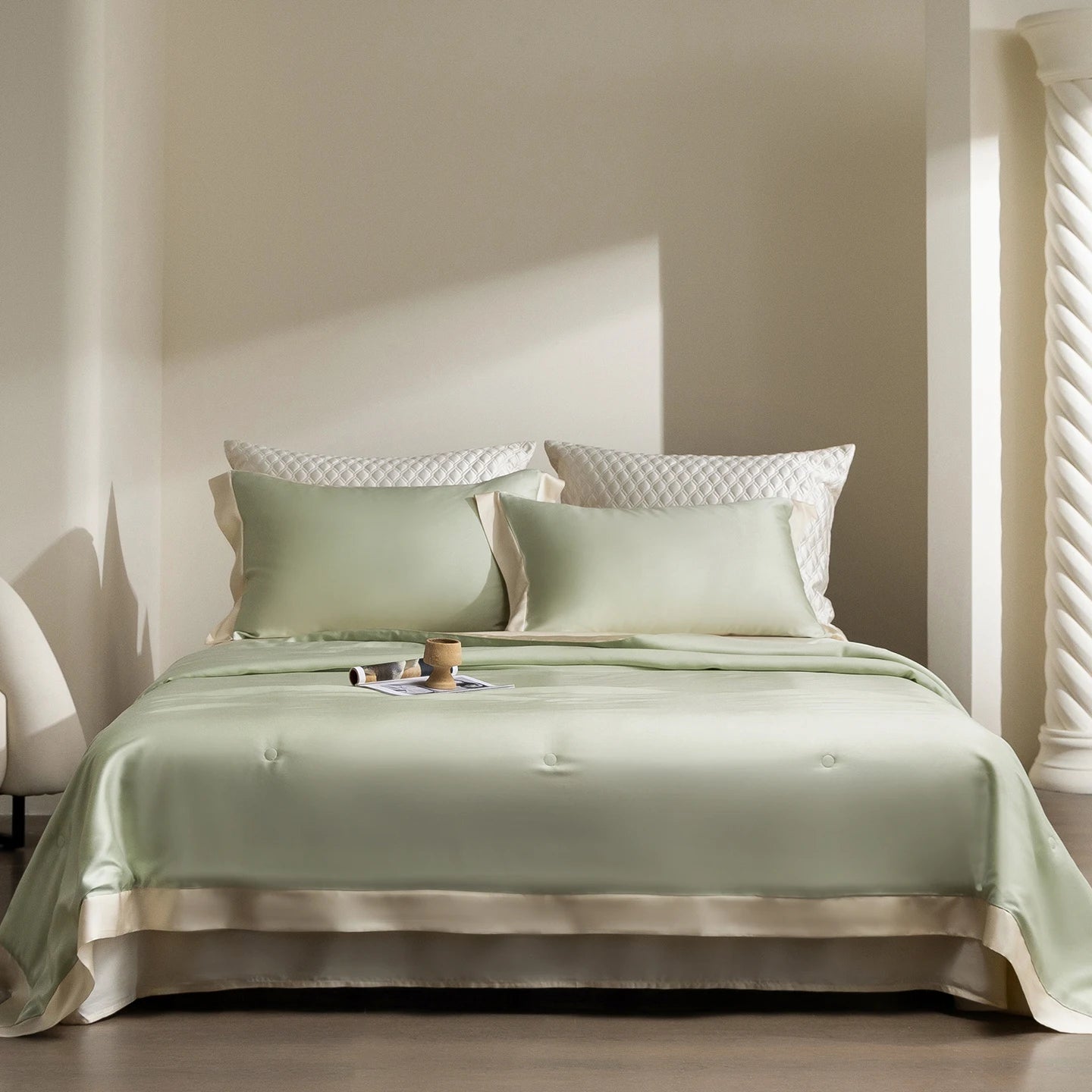 600TC Lyocell Summer Quilt | Cooling Eucalyptus Air Conditioning Comforter | Bed Sheet & Pillowcases |
