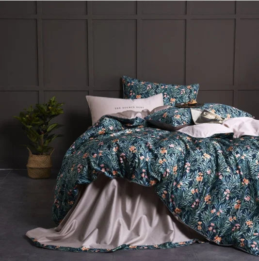 Egyptian Cotton Soft Duvet Cover & Fitted/Bed Sheet Bedding Set | US Twin, Queen & King Size | 4 or 6 Pieces