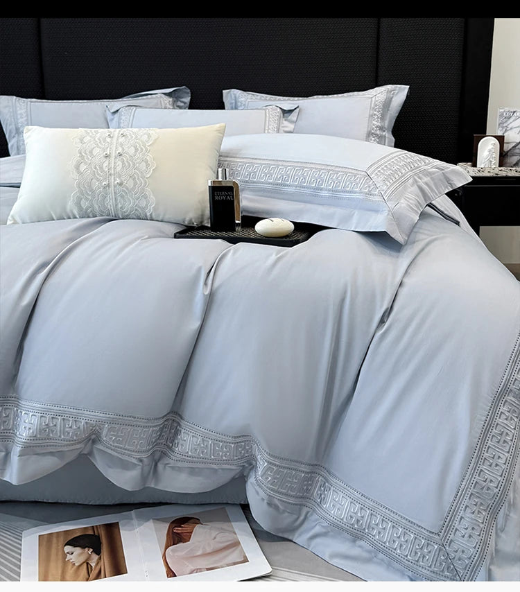 4-Piece Pure Cotton 200 Count Long-Staple Luxury Bedding Set | Quilt Cover 220x240