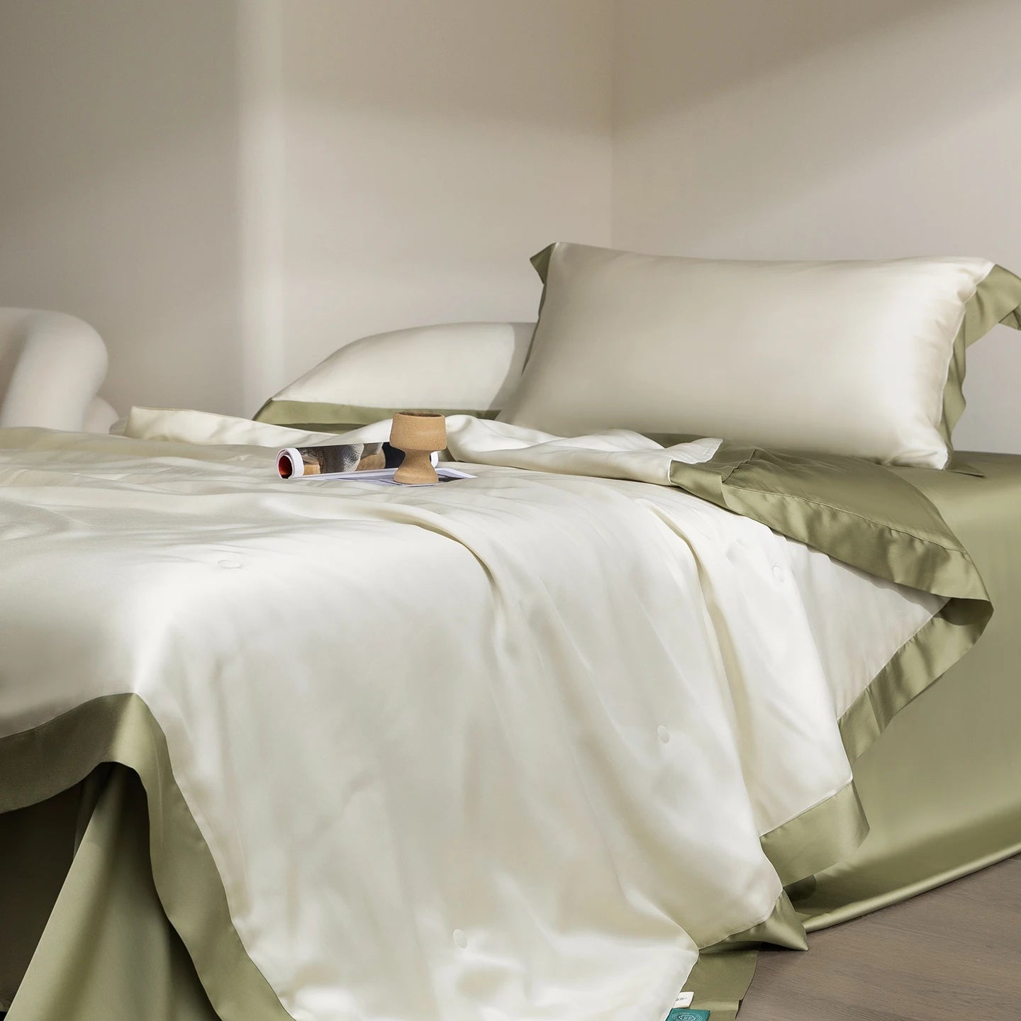 600TC Lyocell Summer Quilt | Cooling Eucalyptus Air Conditioning Comforter | Bed Sheet & Pillowcases |