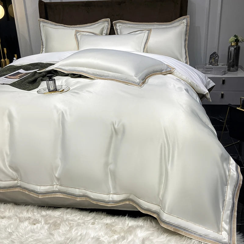 LUXURY EMBROIDERY KING SIZE 600TC EGYPTIAN COTTON BEDDING SET