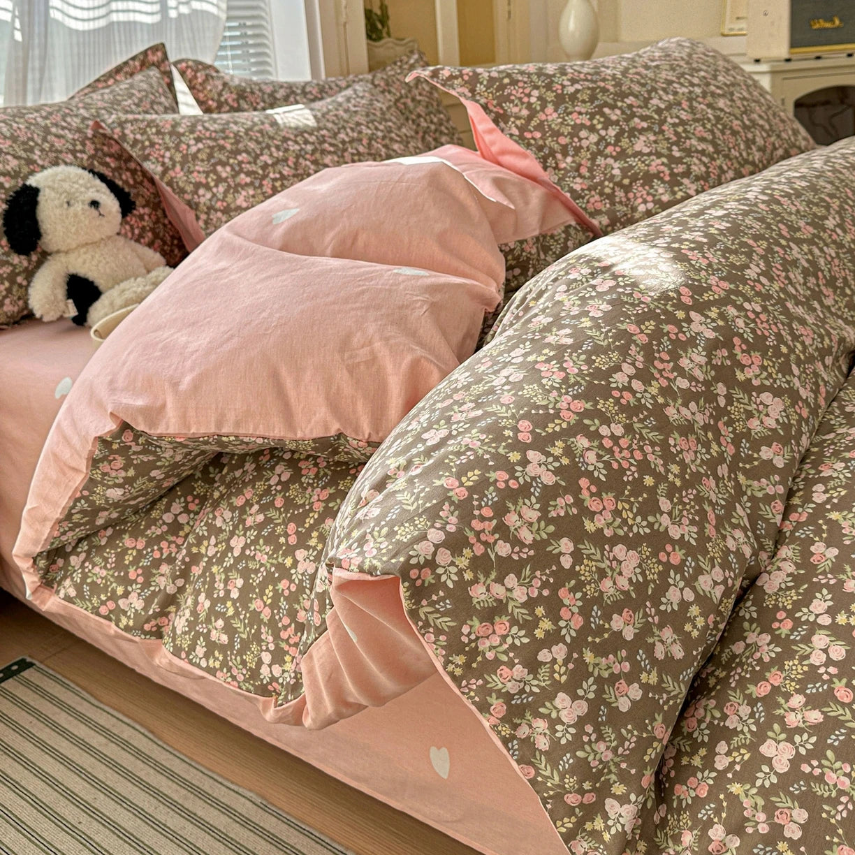 IMPORTANT COTTON DUVET COVER SET WITH 2PILLOW CASE