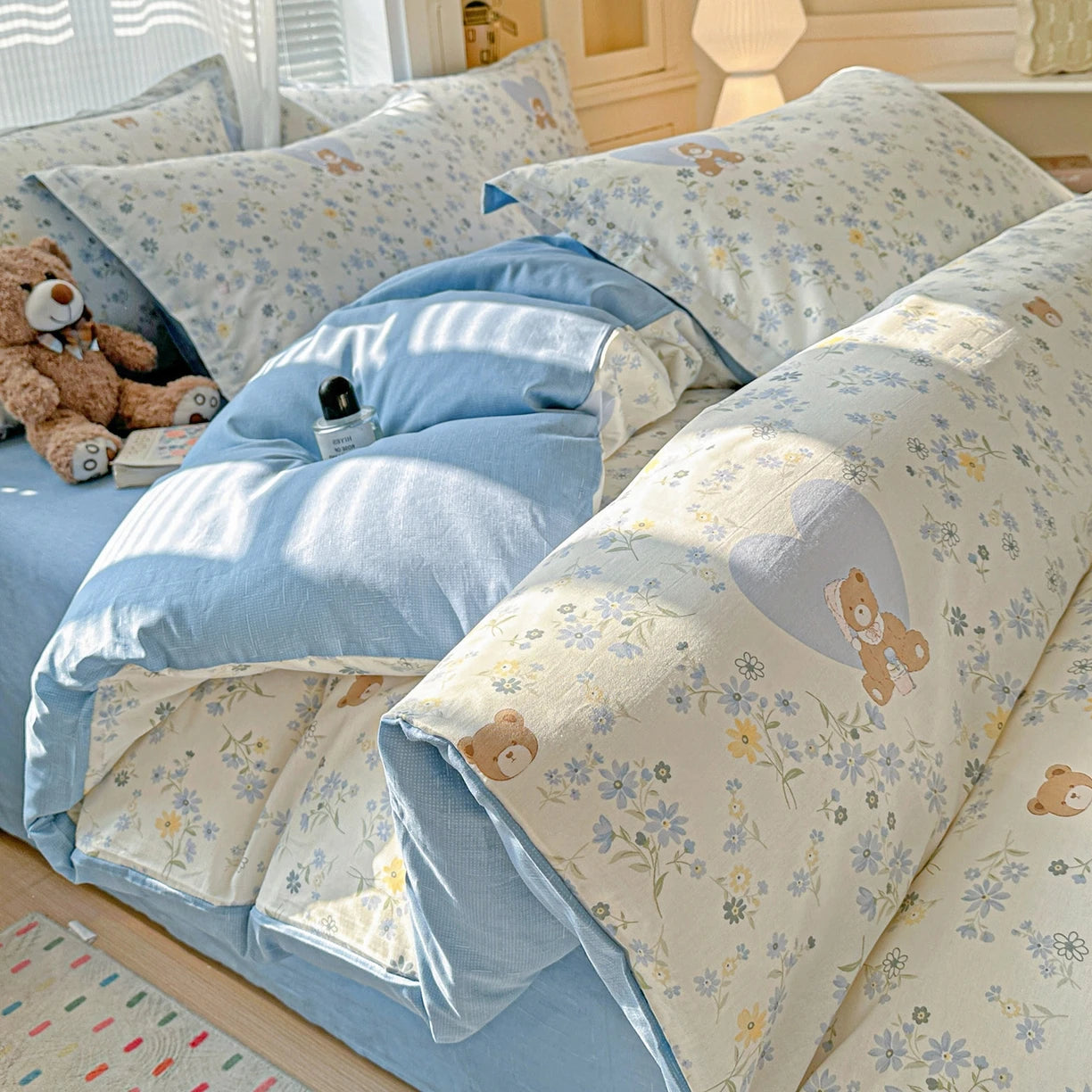 IMPORTANT COTTON DUVET COVER SET WITH 2PILLOW CASE