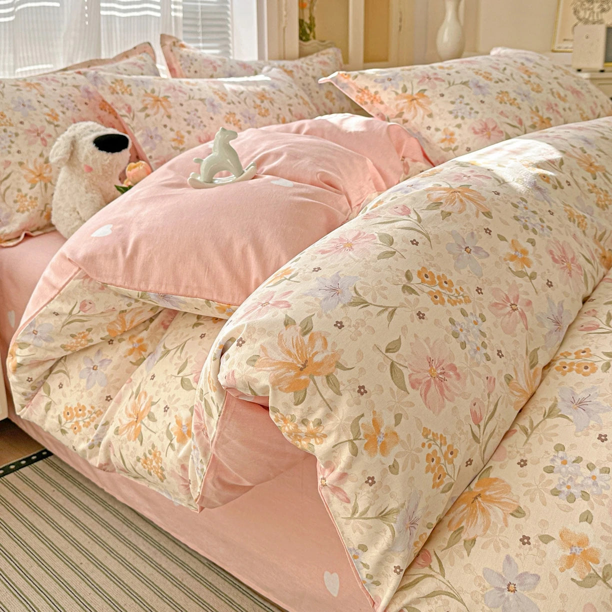 IMPORTANT COTTON DUVET COVER SET WITH 2PILLOW CASE