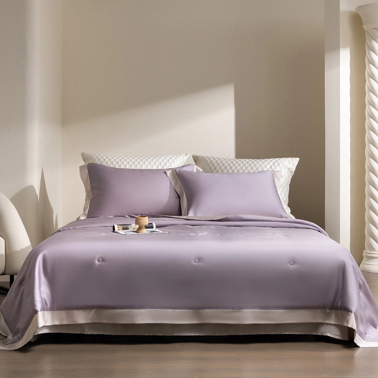 600TC Lyocell Summer Quilt | Cooling Eucalyptus Air Conditioning Comforter | Bed Sheet & Pillowcases |