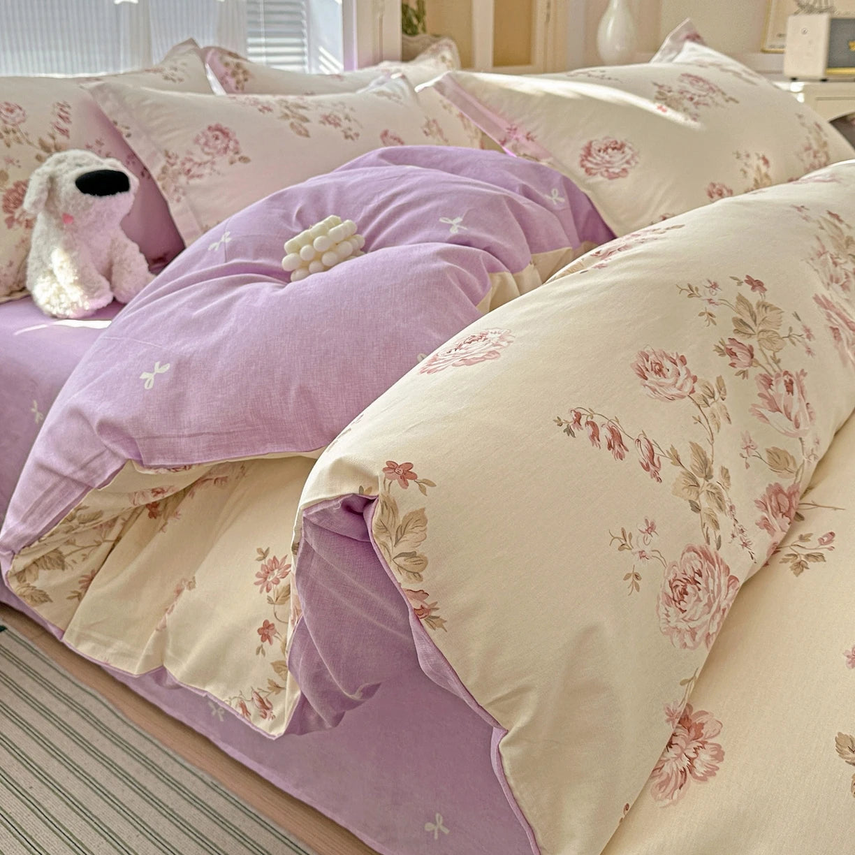 IMPORTANT COTTON DUVET COVER SET WITH 2PILLOW CASE