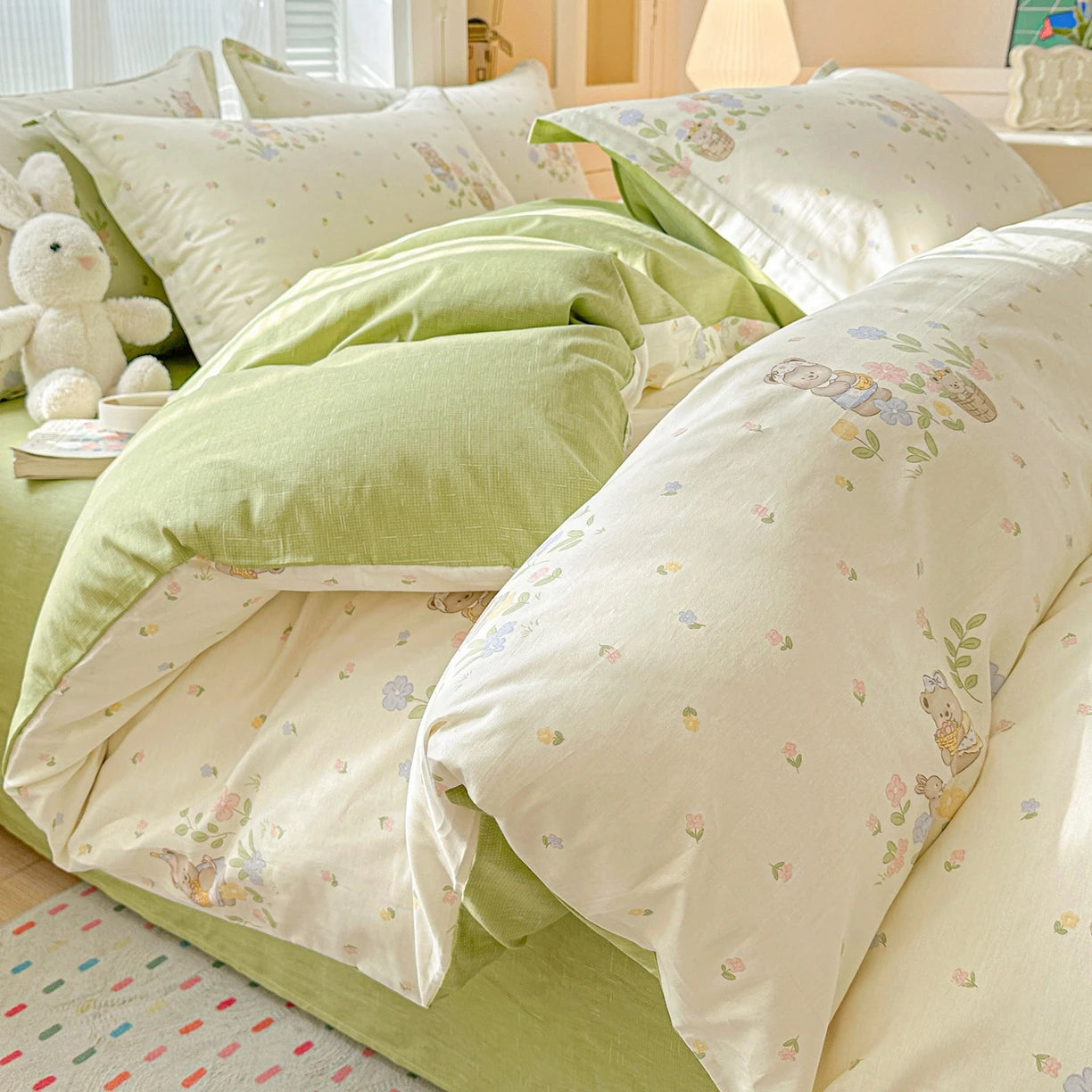 IMPORTANT COTTON DUVET COVER SET WITH 2PILLOW CASE