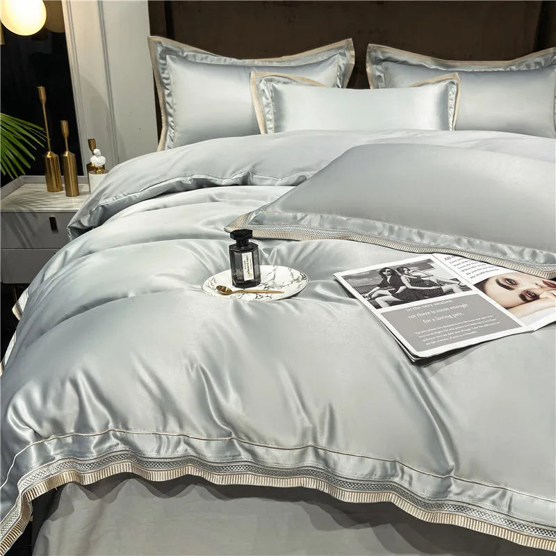 LUXURY EMBROIDERY KING SIZE 600TC EGYPTIAN COTTON BEDDING SET