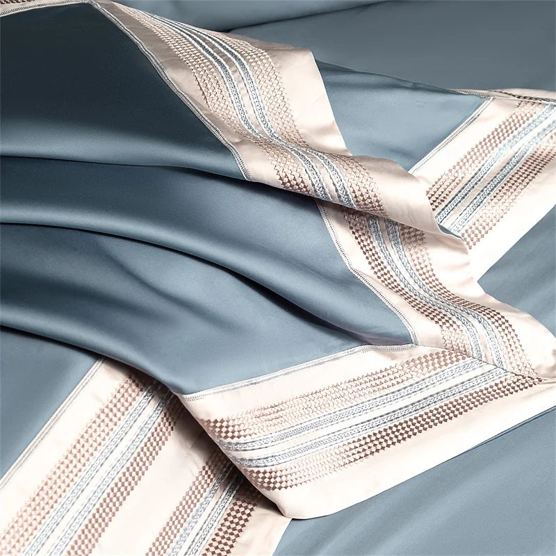 Premium 1000TC Egyptian Cotton Luxury Embroidery Hotel Style Bedding Set - 4 Pieces