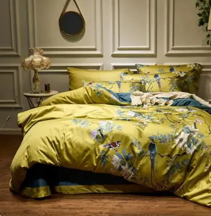 Egyptian Cotton Soft Duvet Cover & Fitted/Bed Sheet Bedding Set | US Twin, Queen & King Size | 4 or 6 Pieces