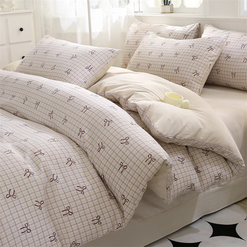 IMPORTANT COTTON DUVET COVER SET WITH 2PILLOW CASE