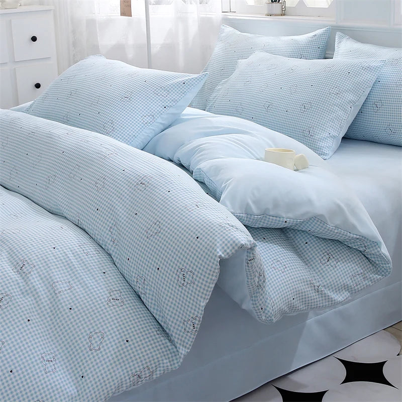 IMPORTANT COTTON DUVET COVER SET WITH 2PILLOW CASE