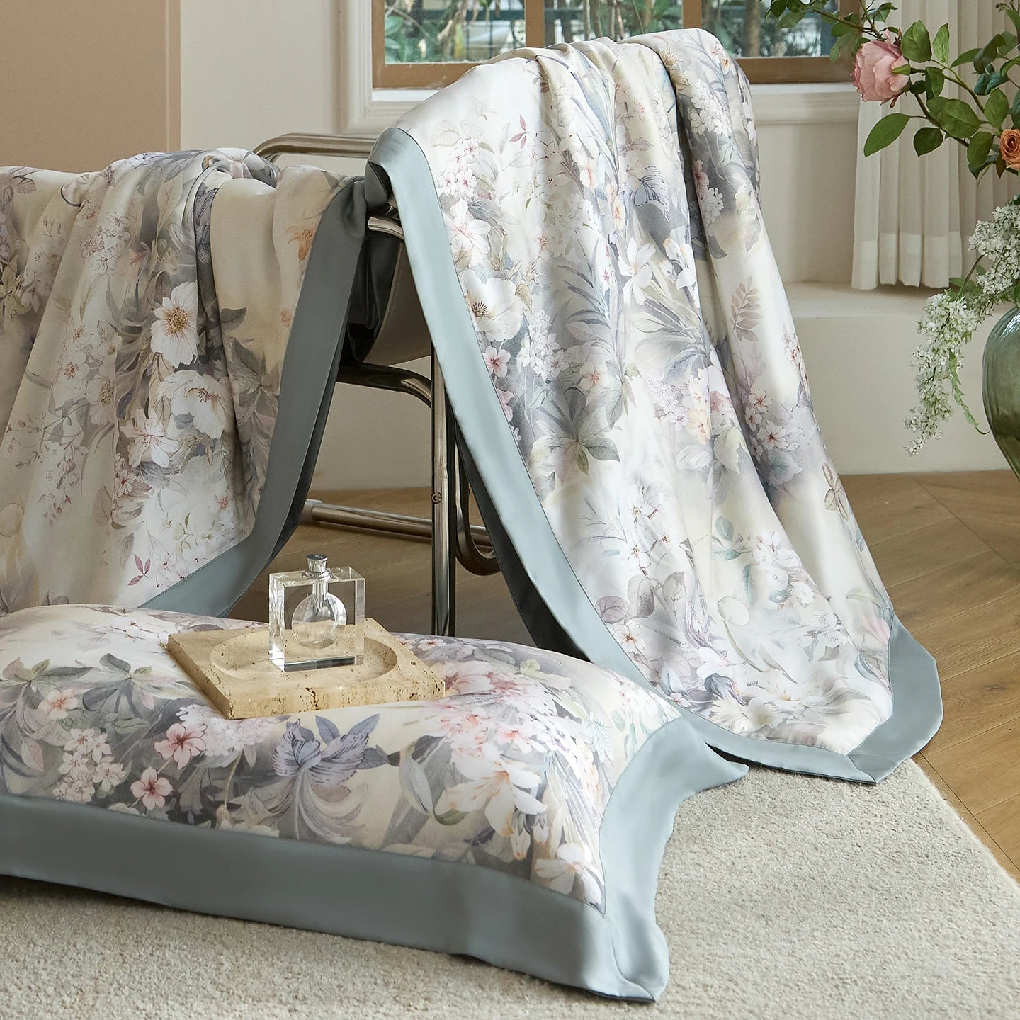 600TC Lyocell Summer Quilt | Cooling Eucalyptus Air Conditioning Comforter | Bed Sheet & Pillowcases |
