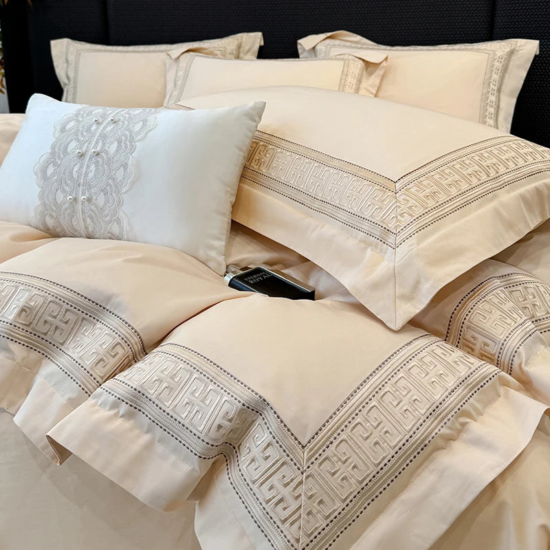 4-Piece Pure Cotton 200 Count Long-Staple Luxury Bedding Set | Quilt Cover 220x240