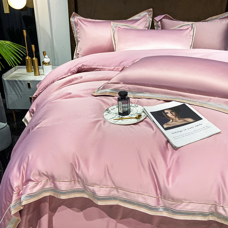 LUXURY EMBROIDERY KING SIZE 600TC EGYPTIAN COTTON BEDDING SET