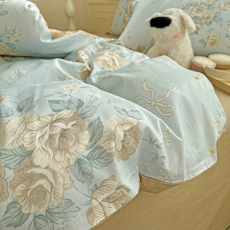 IMPORTANT COTTON DUVET COVER SET WITH 2PILLOW CASE