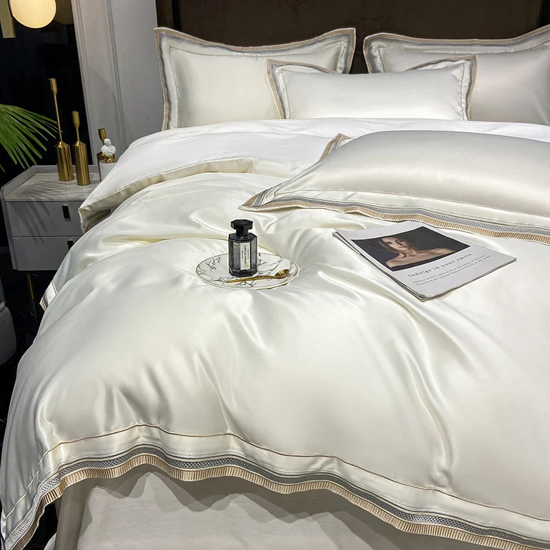 LUXURY EMBROIDERY KING SIZE 600TC EGYPTIAN COTTON BEDDING SET