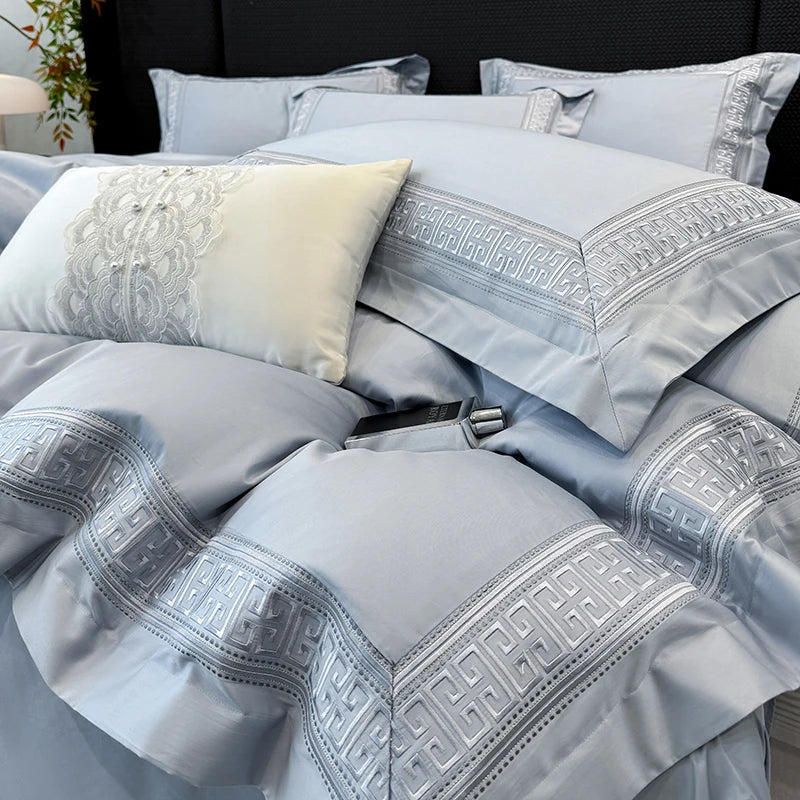 4-Piece Pure Cotton 200 Count Long-Staple Luxury Bedding Set | Quilt Cover 220x240
