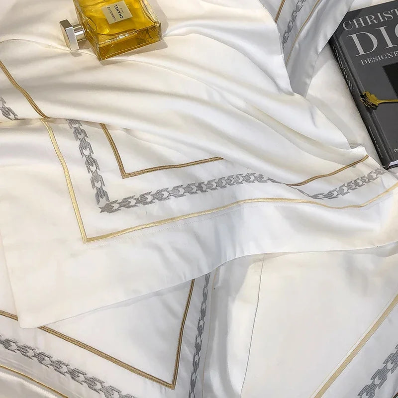 100% Egyptian Cotton Luxury Embroidery Hotel Style Bedding Set | Queen & King Size