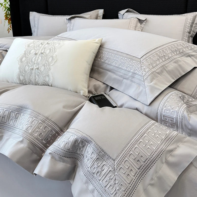 4-Piece Pure Cotton 200 Count Long-Staple Luxury Bedding Set | Quilt Cover 220x240