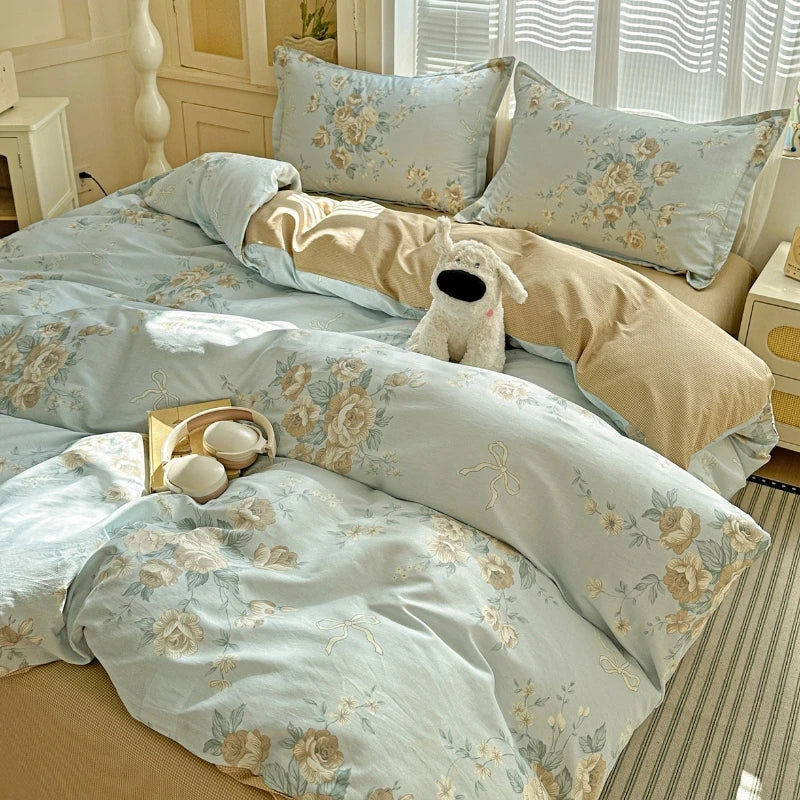 IMPORTANT COTTON DUVET COVER SET WITH 2PILLOW CASE