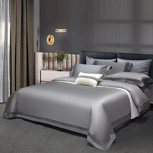 1400TC Egyptian Cotton  Bedding Set - 4 Pieces | Hollow Wide Edge Design