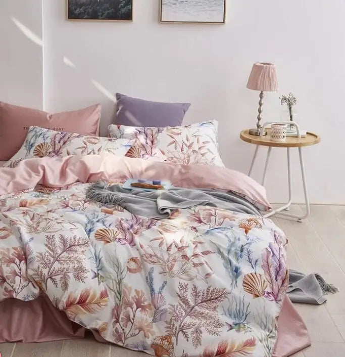 Egyptian Cotton Soft Duvet Cover & Fitted/Bed Sheet Bedding Set | US Twin, Queen & King Size | 4 or 6 Pieces