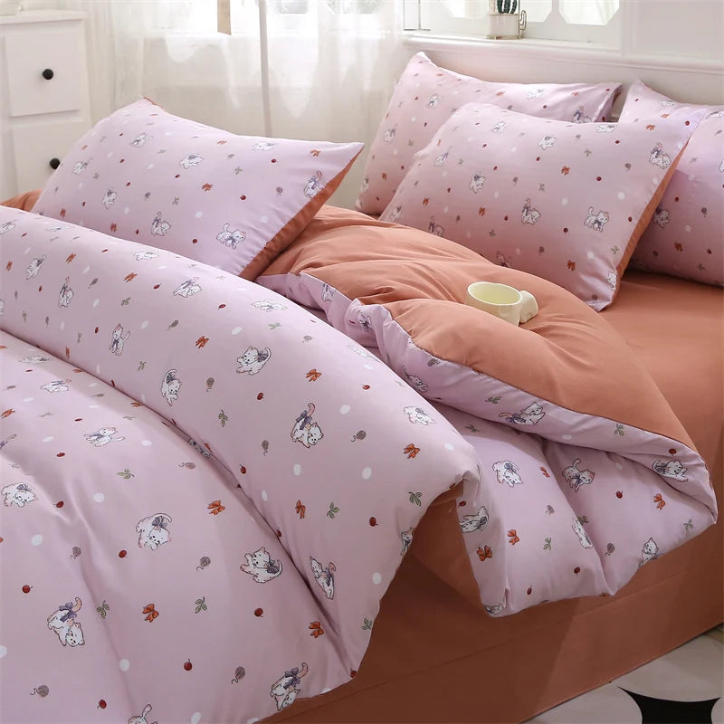 IMPORTANT COTTON DUVET COVER SET WITH 2PILLOW CASE