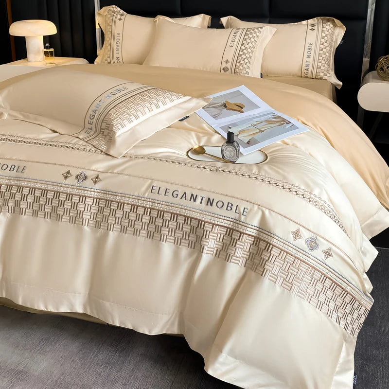 4-Piece High-End Light Luxury Long Staple Cotton Embroidery Bedding Set |