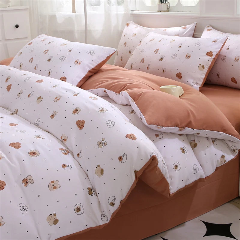 IMPORTANT COTTON DUVET COVER SET WITH 2PILLOW CASE