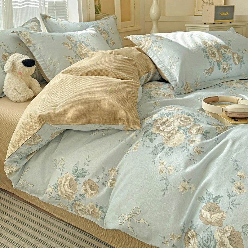 IMPORTANT COTTON DUVET COVER SET WITH 2PILLOW CASE