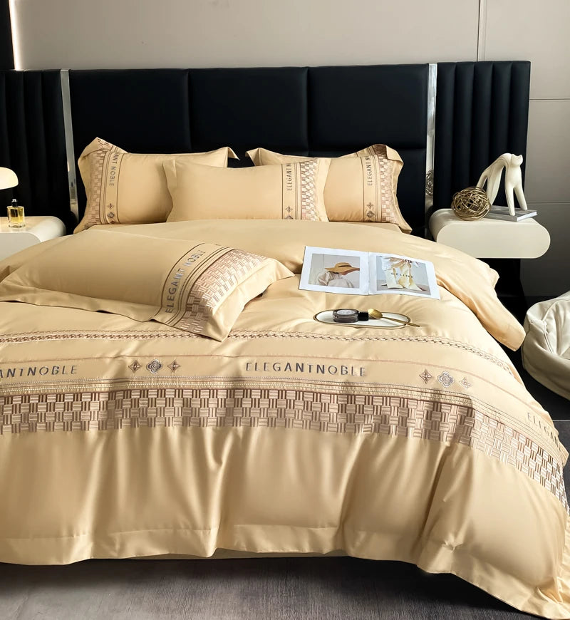 4-Piece High-End Light Luxury Long Staple Cotton Embroidery Bedding Set |