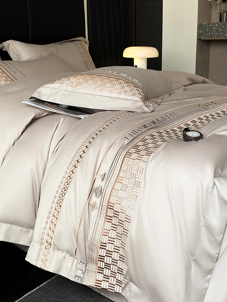 4-Piece High-End Light Luxury Long Staple Cotton Embroidery Bedding Set |