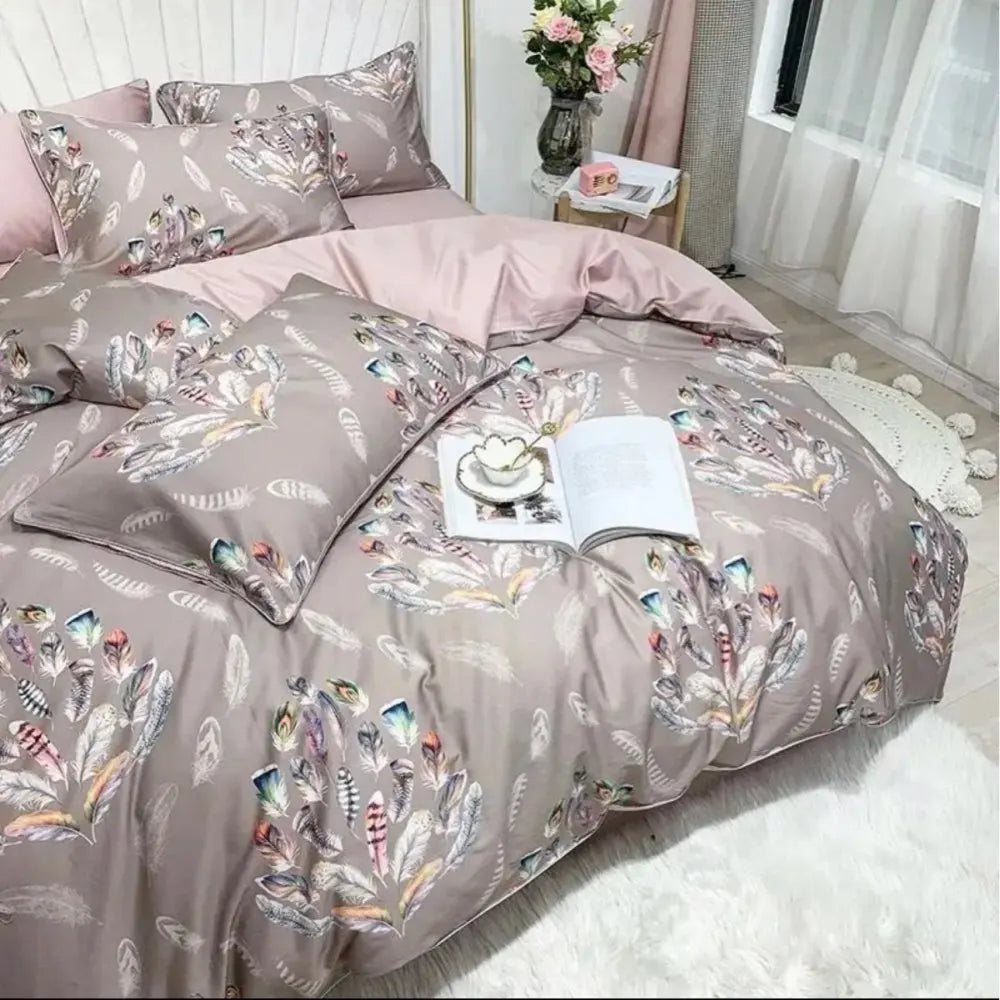 Egyptian Cotton Soft Duvet Cover & Fitted/Bed Sheet Bedding Set | US Twin, Queen & King Size | 4 or 6 Pieces