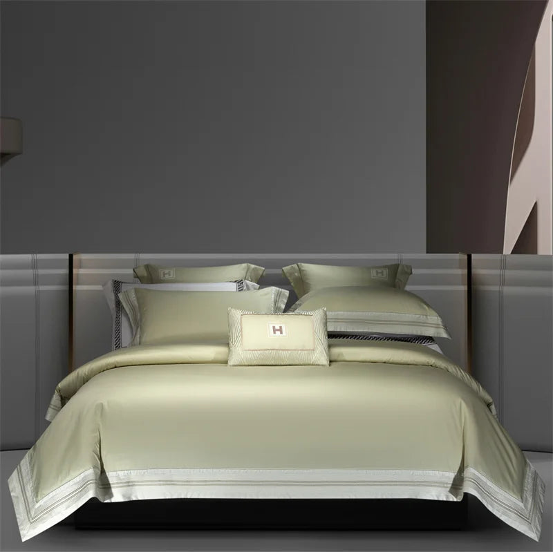 Premium 1000TC Egyptian Cotton Luxury Embroidery Hotel Style Bedding Set - 4 Pieces