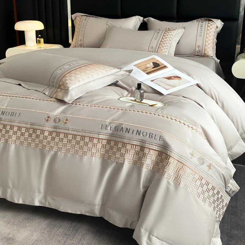4-Piece High-End Light Luxury Long Staple Cotton Embroidery Bedding Set |