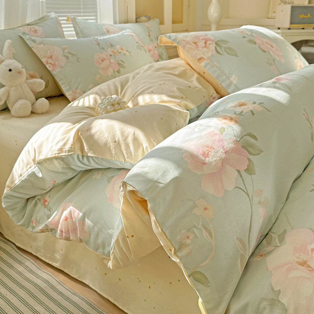 IMPORTANT COTTON DUVET COVER SET WITH 2PILLOW CASE