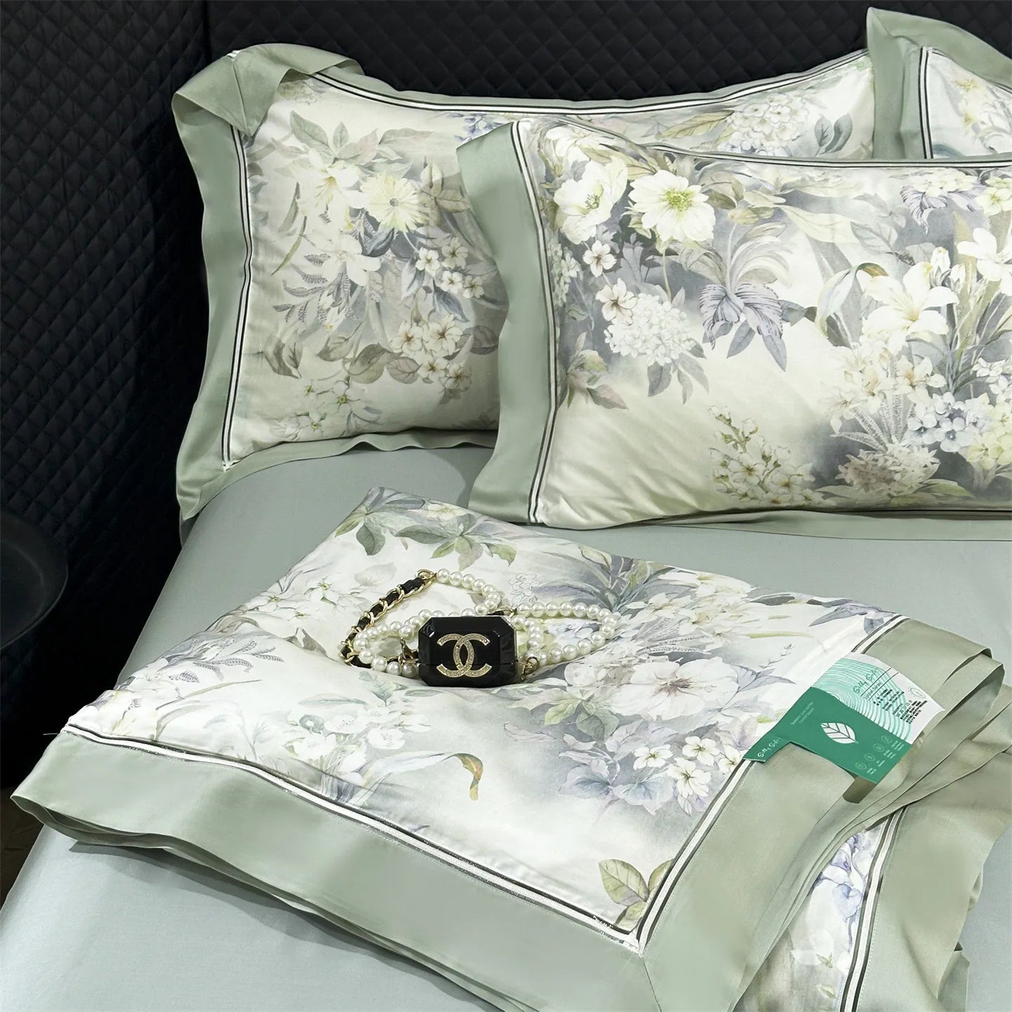 Floral Print Lyocell Summer Comforter Set - 4 Pieces | Soft Silky Cooling Bedding |