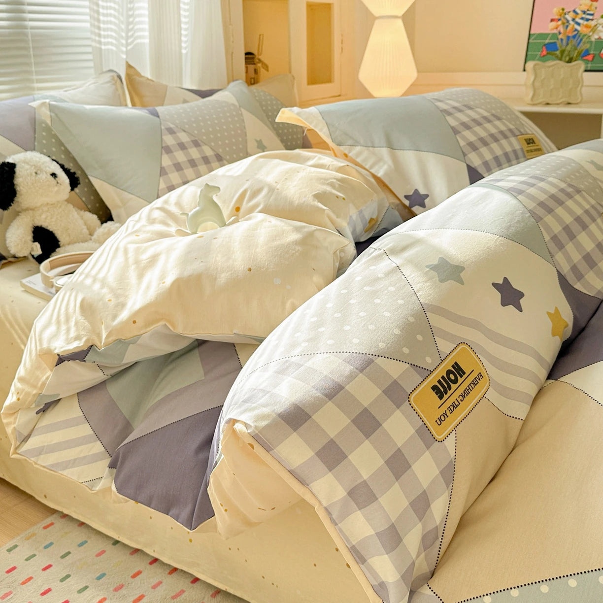IMPORTANT COTTON DUVET COVER SET WITH 2PILLOW CASE