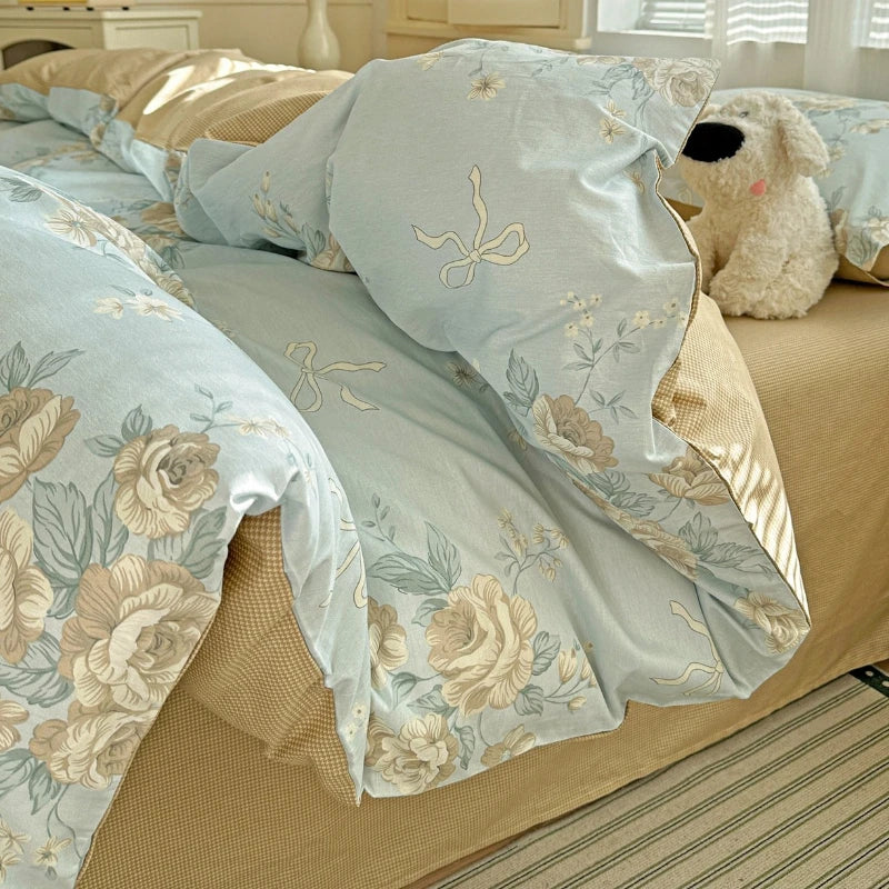 IMPORTANT COTTON DUVET COVER SET WITH 2PILLOW CASE