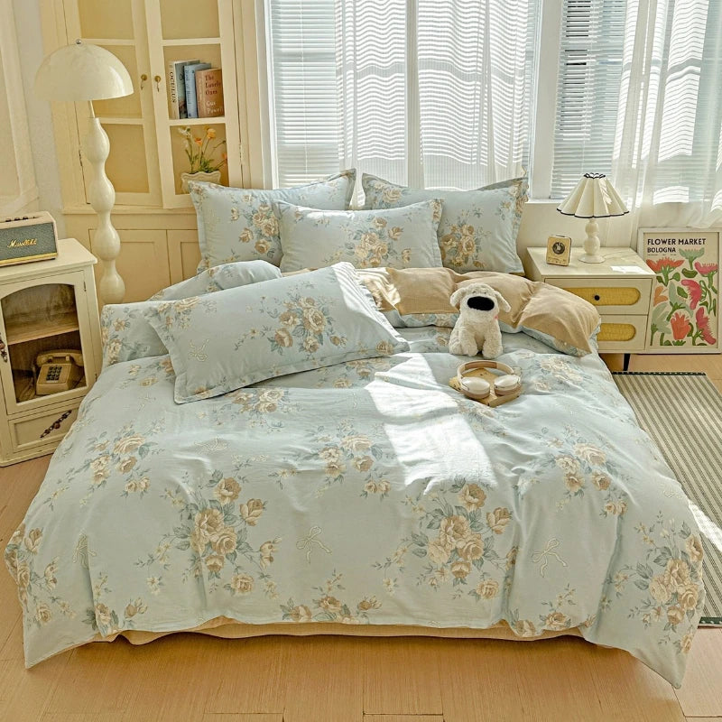 IMPORTANT COTTON DUVET COVER SET WITH 2PILLOW CASE