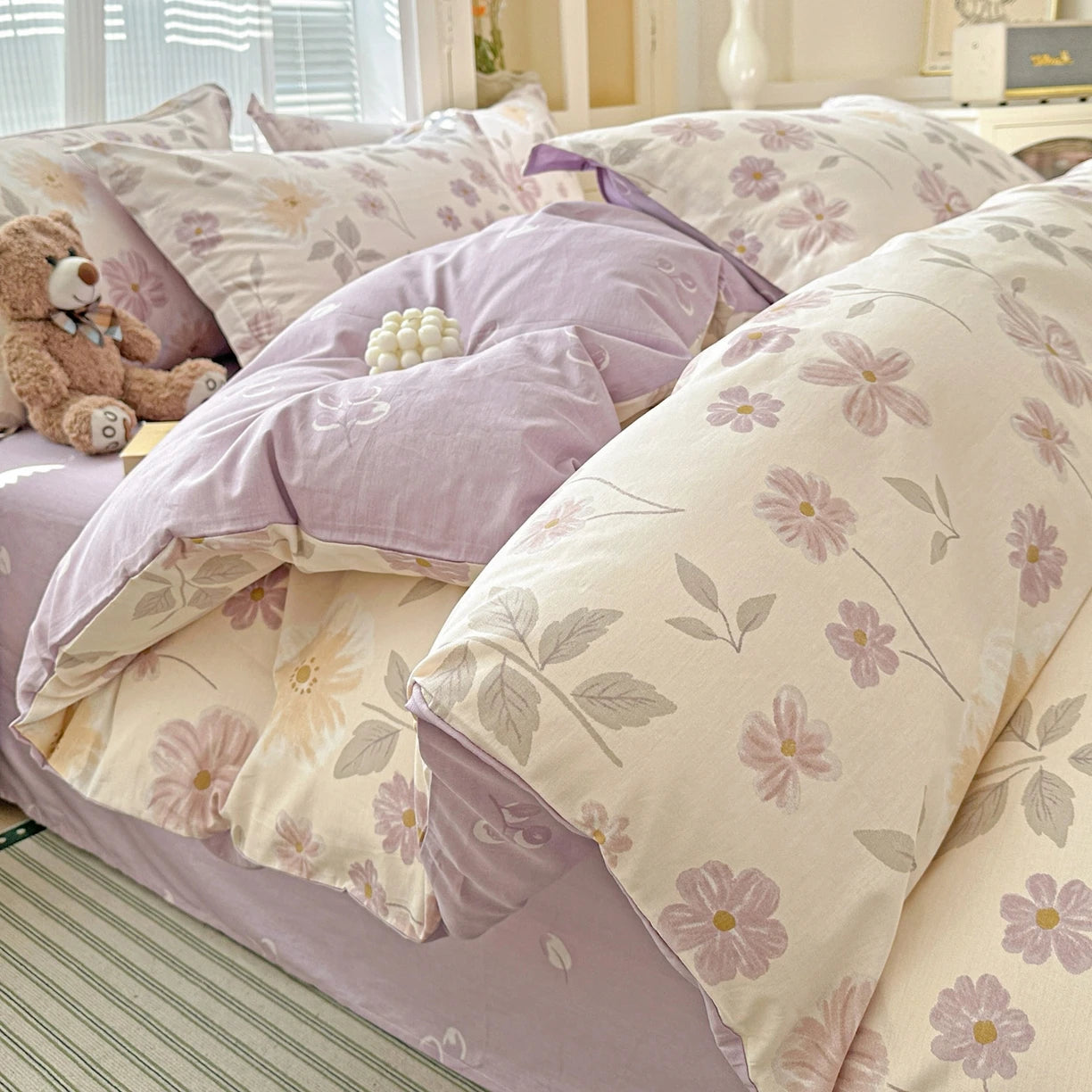 IMPORTANT COTTON DUVET COVER SET WITH 2PILLOW CASE