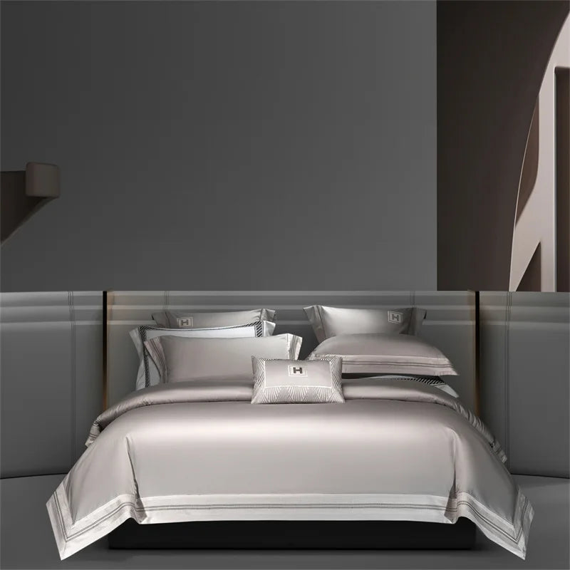 Premium 1000TC Egyptian Cotton Luxury Embroidery Hotel Style Bedding Set - 4 Pieces